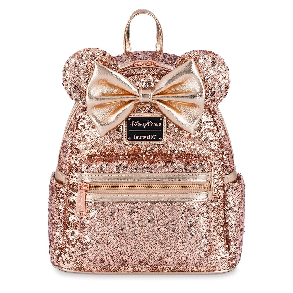 Disney Minnie Mouse Sequin Loungefly Mini Backpack – Rose Gold