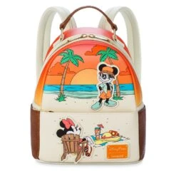 Disney Mickey And Minnie Mouse Beach Loungefly Mini Backpack