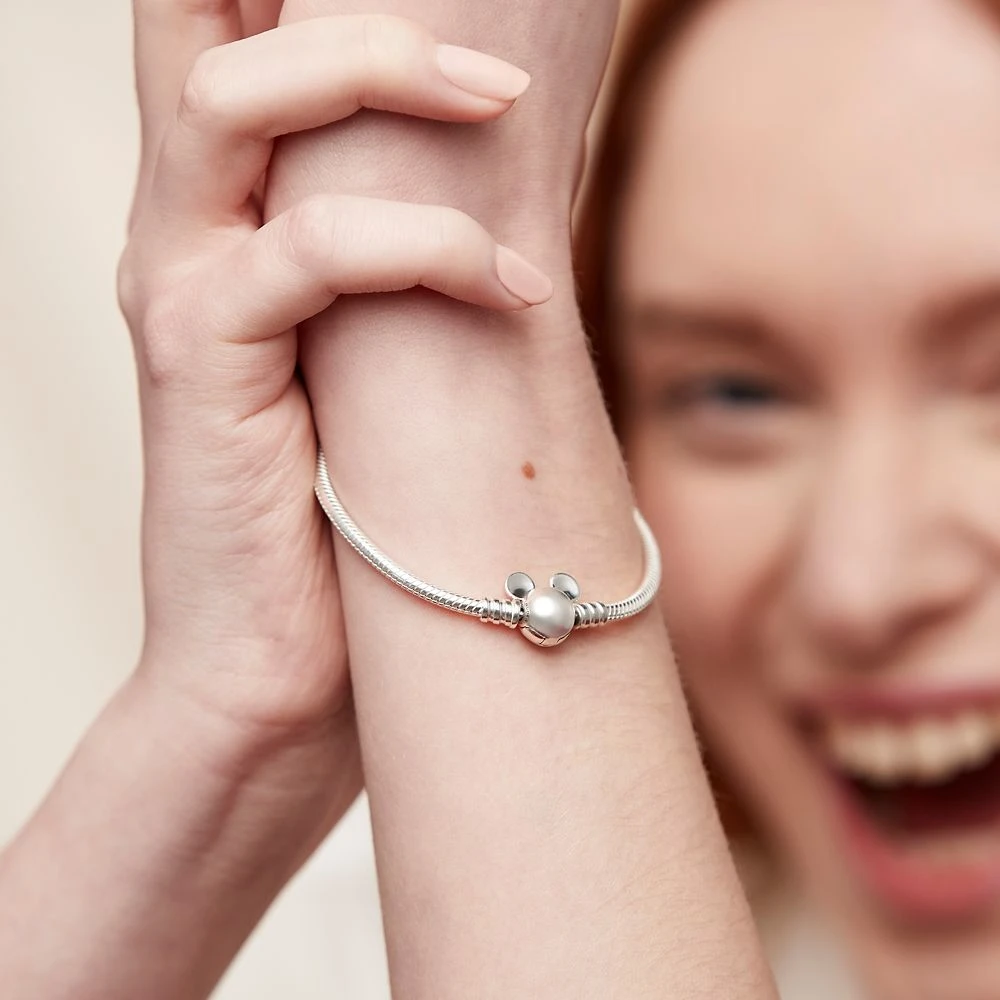 Disney Mickey Mouse Icon Snake Chain Bracelet By Pandora β Silver - Image 2