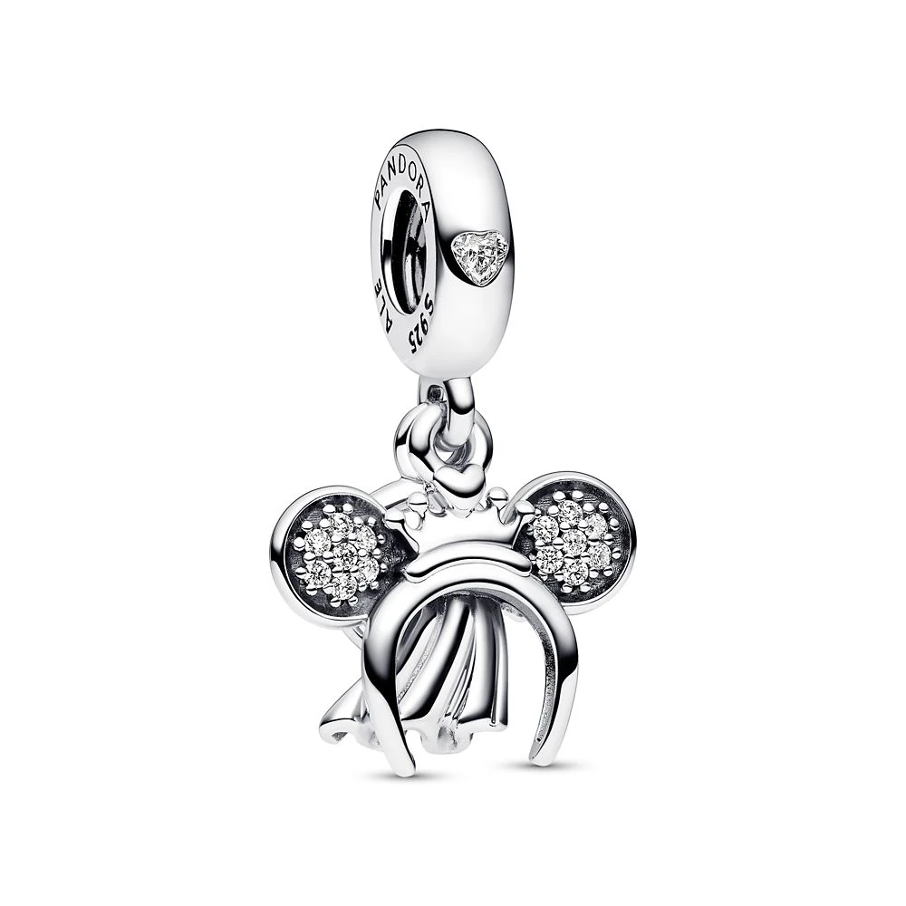 Minnie Mouse Bridal Ear Headband And Ring Double Dangle Charm By Pandora β Disney Parks