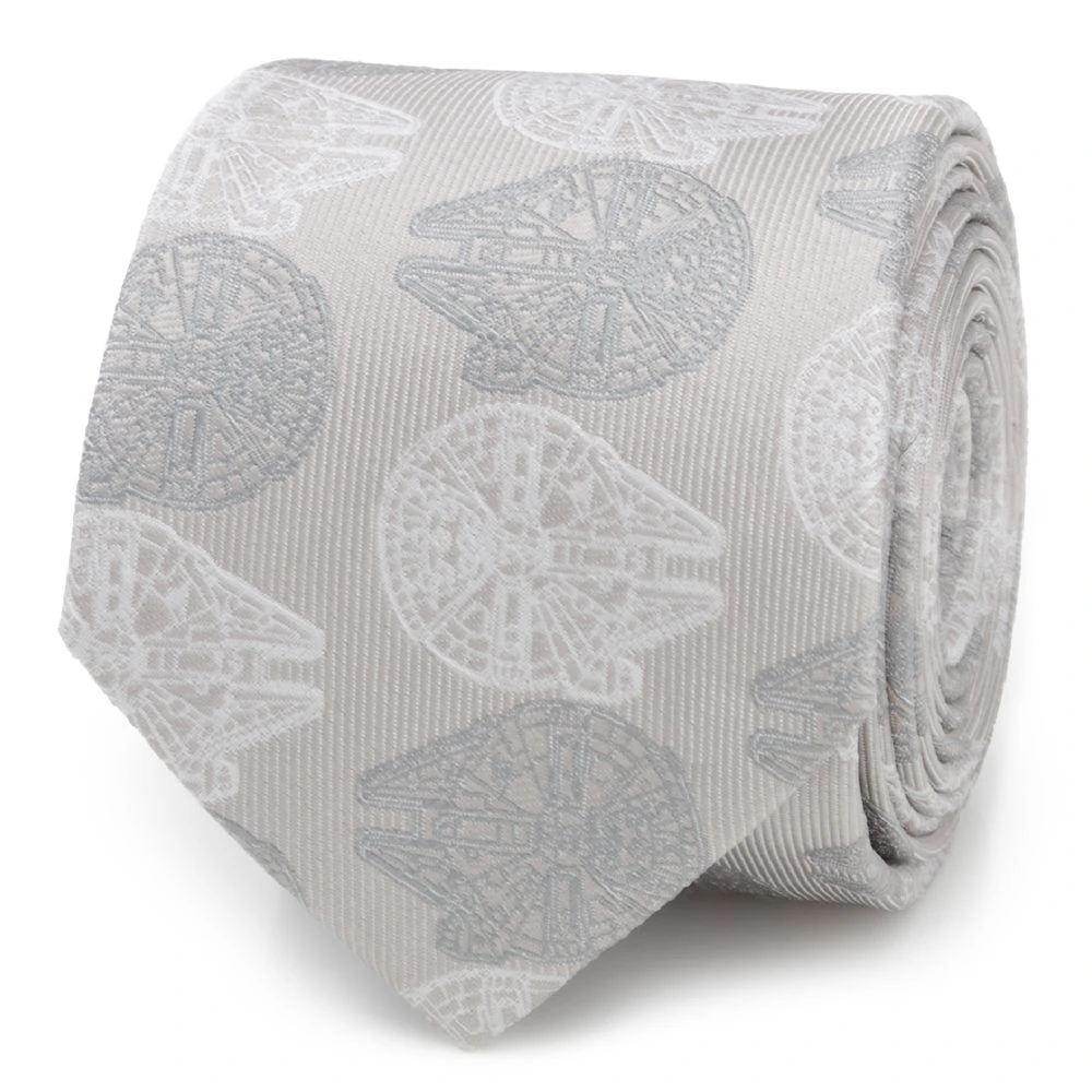Disney Millennium Falcon Gray Silk Tie For Adults β Star Wars