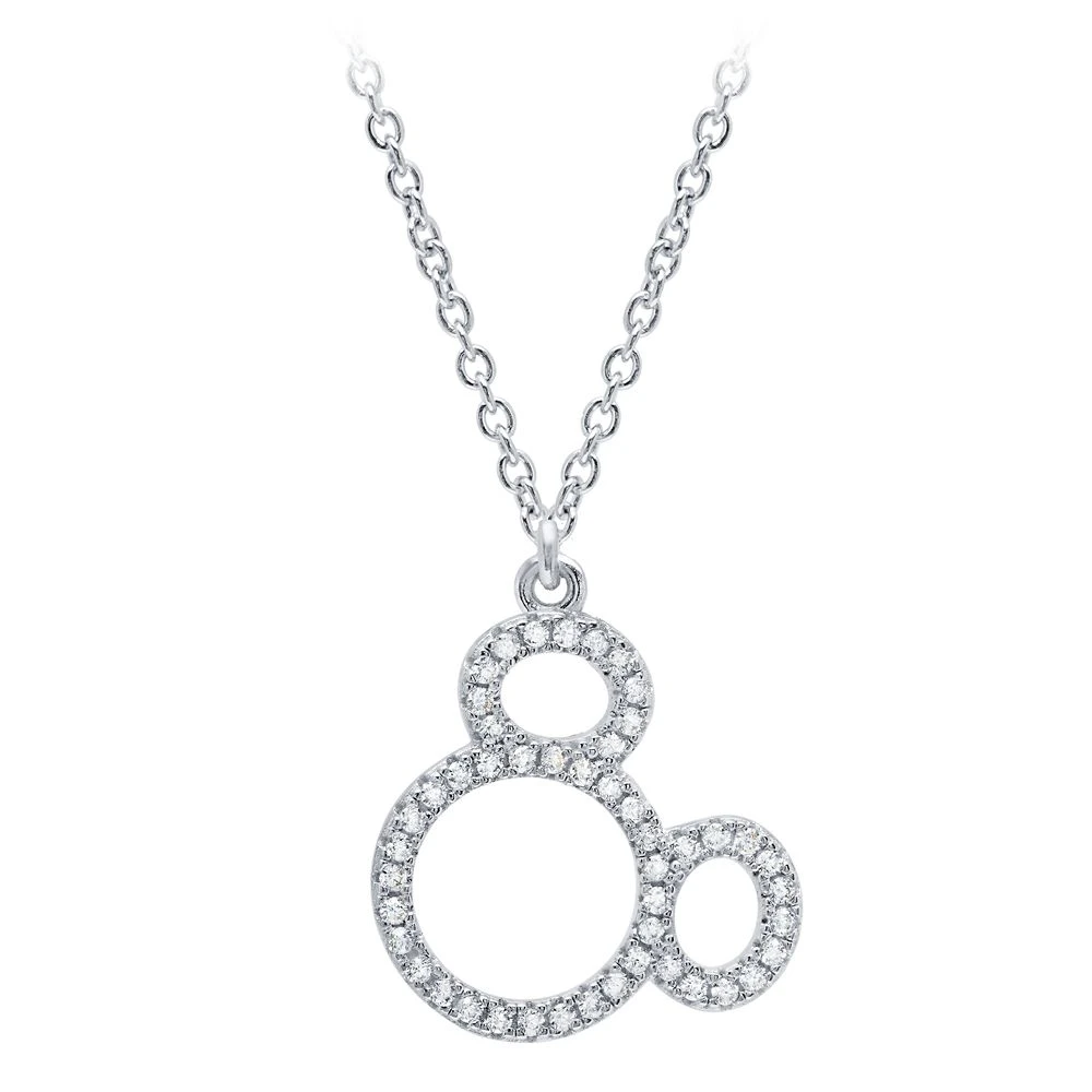 Disney Mickey Mouse Icon Silhouette Pendant Necklace By CRISLU β Platinum